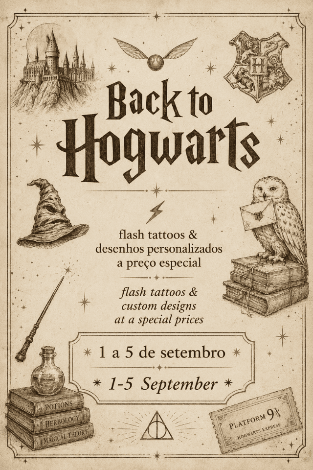 Back to Hogwarts tattoos inspiradas em Harry Potter